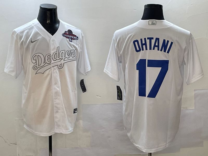 Men Los Angeles Dodgers #17 Ohtani White Fashion Edition Game 2025 Nike MLB Jersey style 4